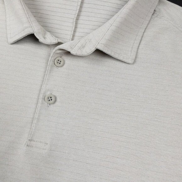 Lululemon Evolution Polo Men's Fits Small Light Gray Striped Stretch Shirt - Picture 5 of 12
